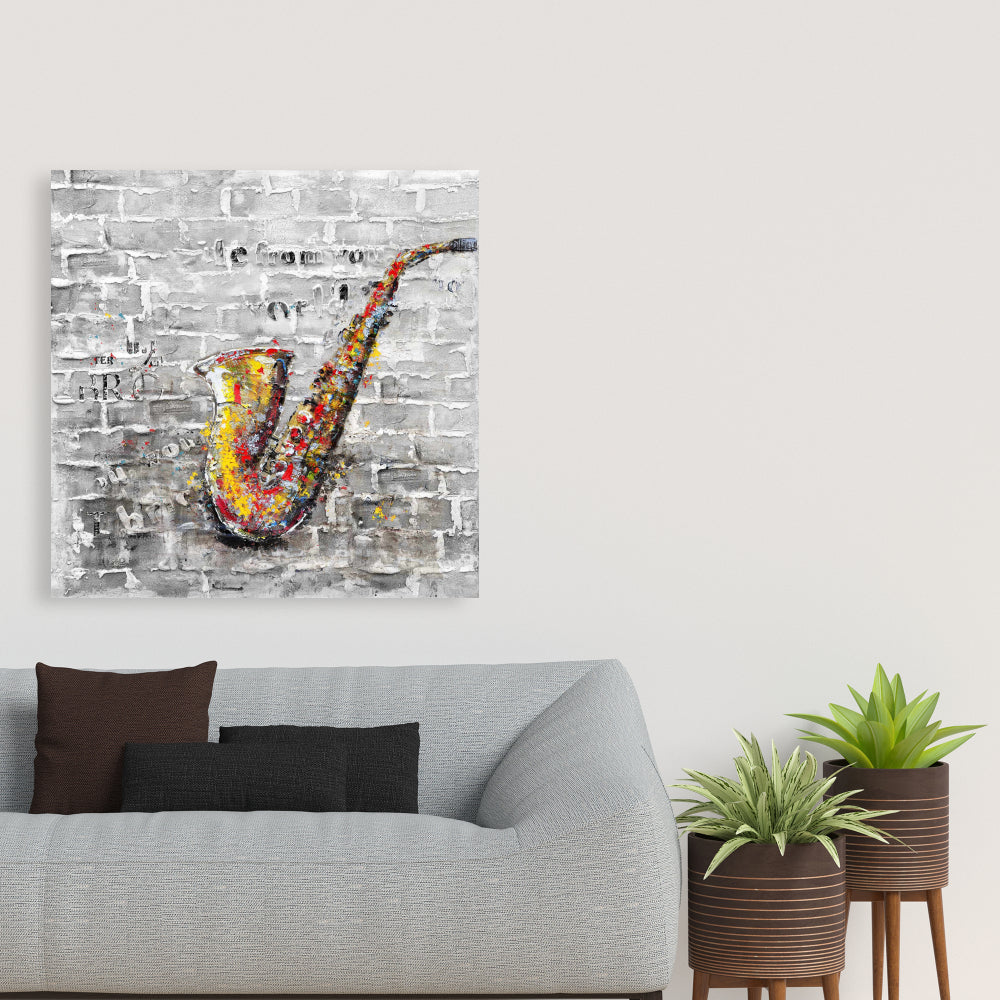 Graffiti of a Saxophone | Bedroom Wall Canvas | Home Decor