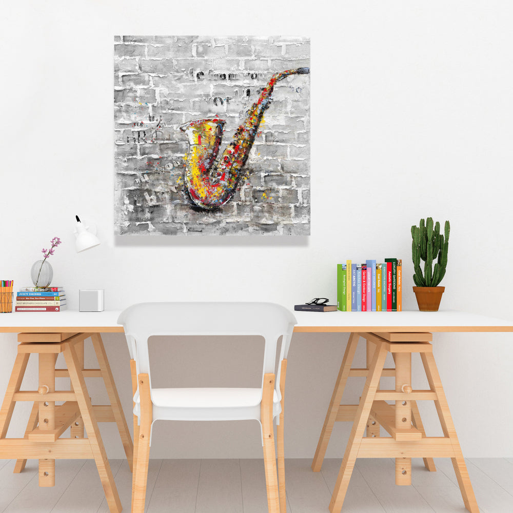 Graffiti of a Saxophone | Bedroom Wall Canvas | Home Decor