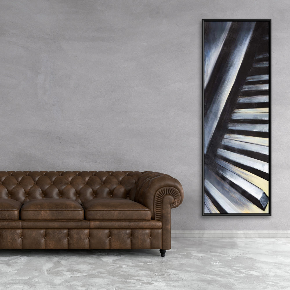 Blue Modern Bedroom Framed Canvas - Piano Keys Home Decor