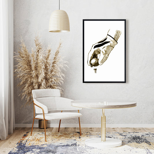 Illustration de gant de golf | Toile encadrée « Man Cave Sports »