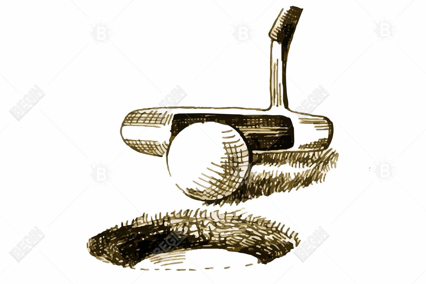 Illustration sur toile Birdie | Décoration murale sportive marron