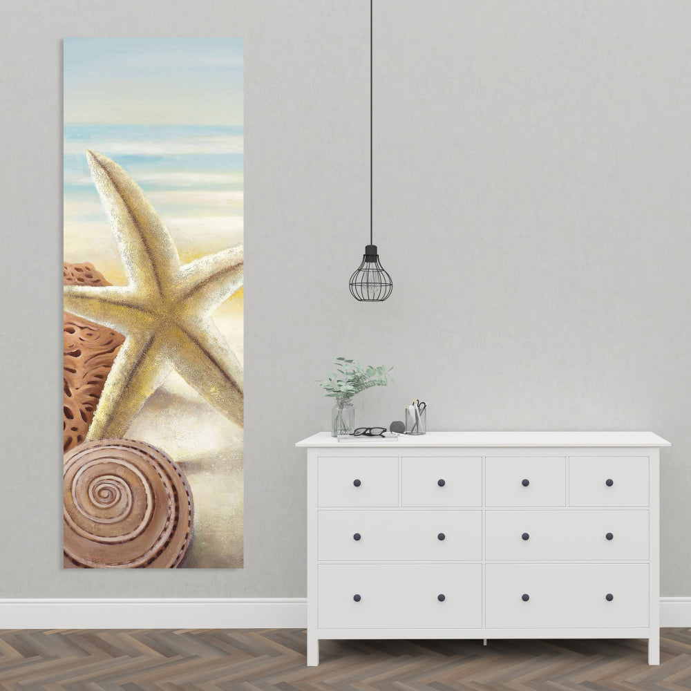 Toile Étoiles de mer et coquillages | Décoration de plage contemporaine