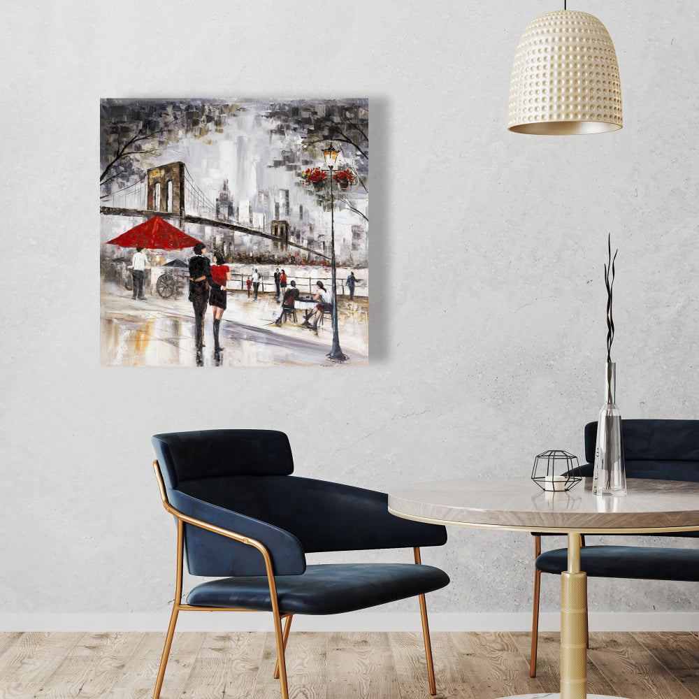 Couple in New York City Romantic Canvas | Home Decor Art