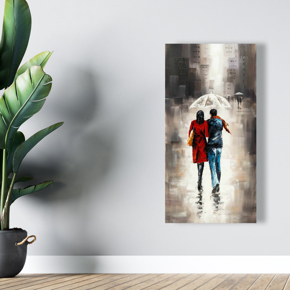Romantic Rainy Walk Canvas | Bedroom Home Decor Wall Art