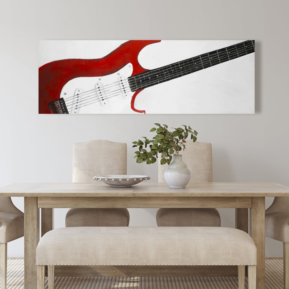 Red Rock Guitar Canvas - Contemporary Bedroom Home Decor