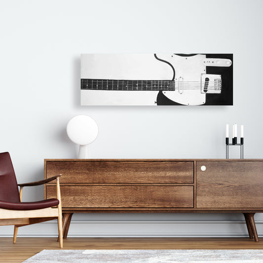 Toile grise « Guitare Black Rock » | Décoration de chambre contemporaine