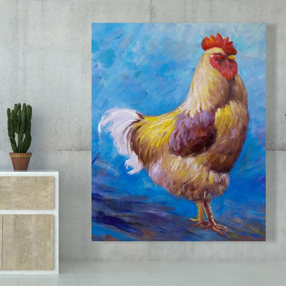 Beautiful Rooster Canvas | Farm Animal Art for Home Decor