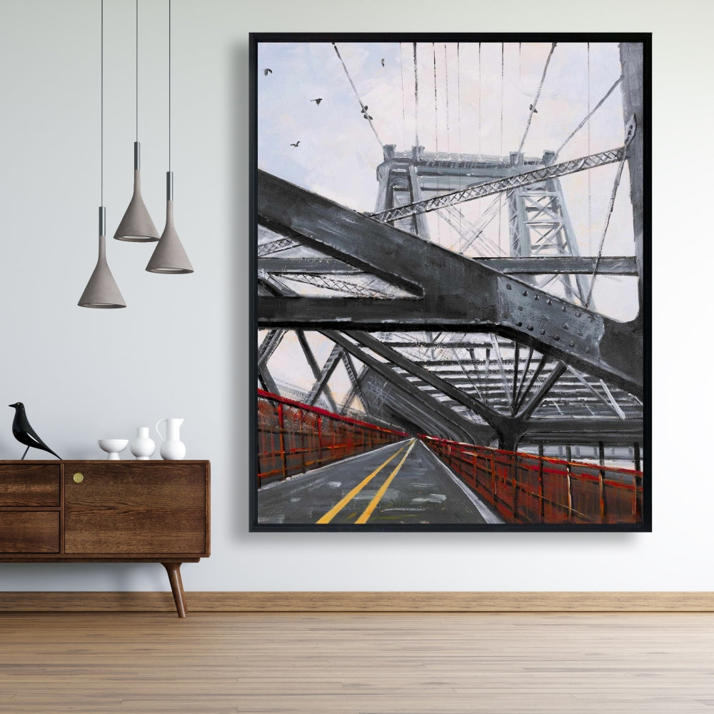 Toile de chambre grise – Décoration architecturale de pont contemporain
