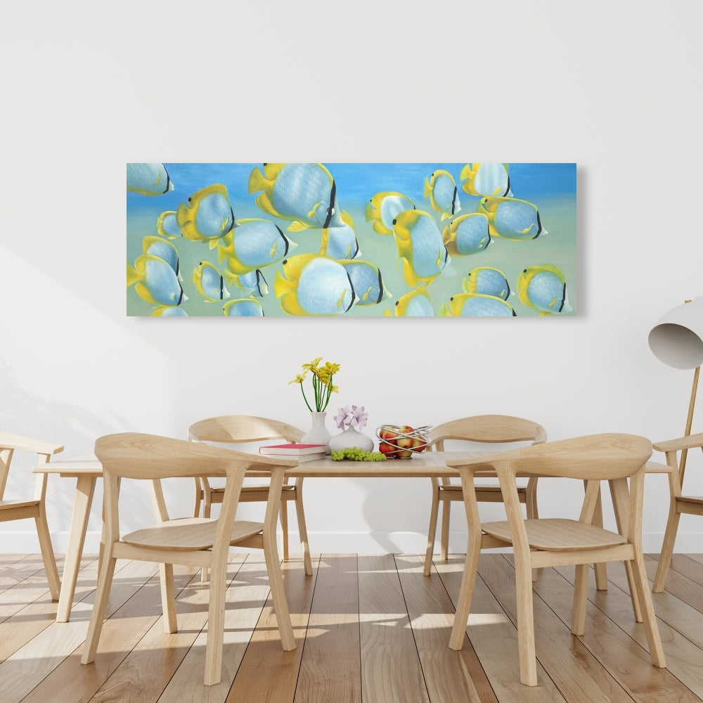 Butterfly Fishes Aquatic Animals Bathroom Canvas Home Decor