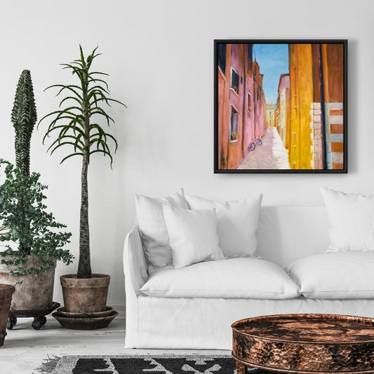 Toile encadrée « Maisons colorées de Collioure » - Décoration d'intérieur