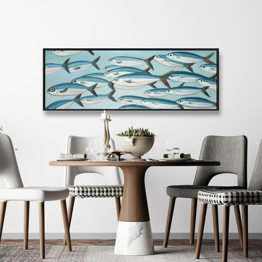 Marine Blue Canvas - Small Fish Caesio Caerulaurea Decor