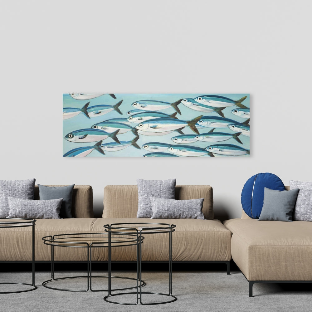 Small Fish of Caesio Caerulaurea Blue Canvas - Home Decor