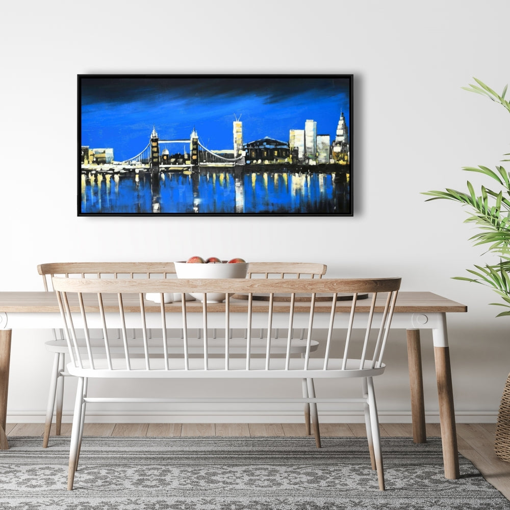 Blue Skyline of London Canvas | Bedroom Decor | Cities Blue