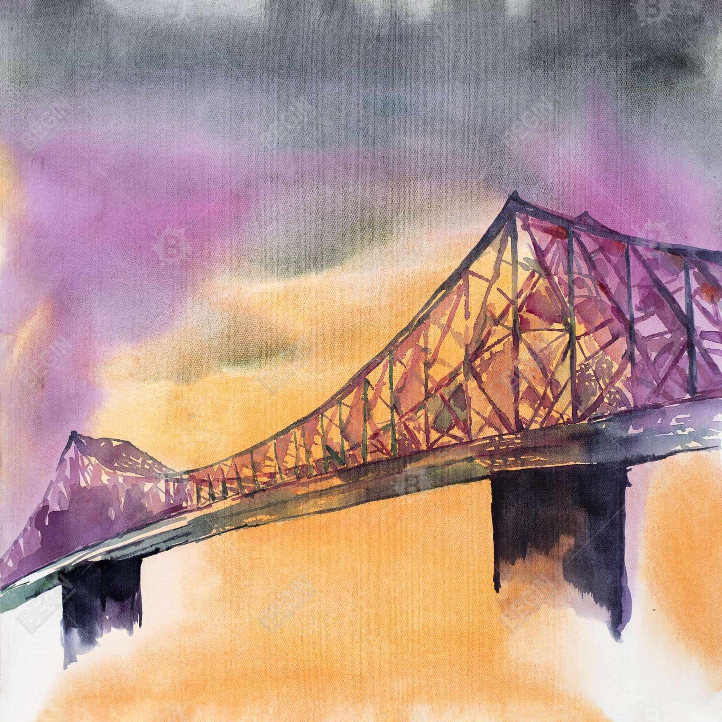 Montreal Jacques-Cartier Bridge Canvas | Gray Home Decor