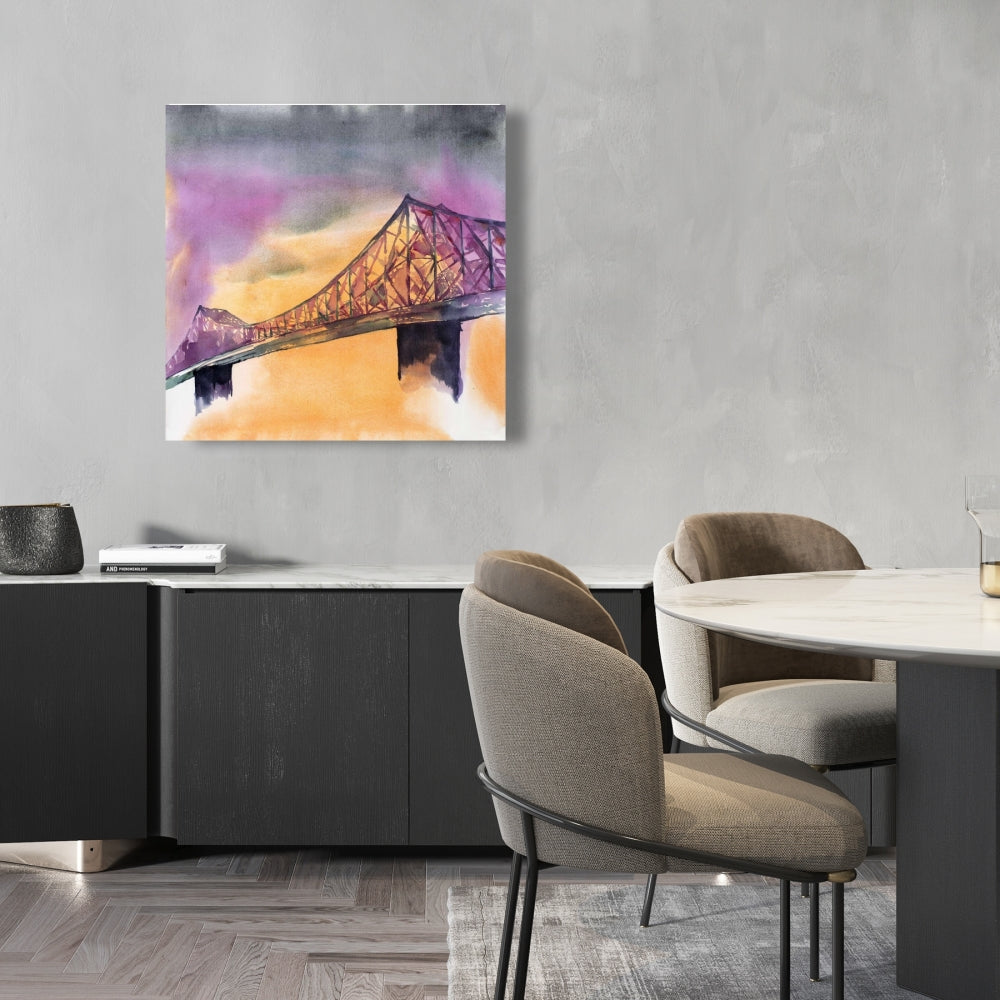 Montreal Jacques-Cartier Bridge Canvas | Gray Home Decor