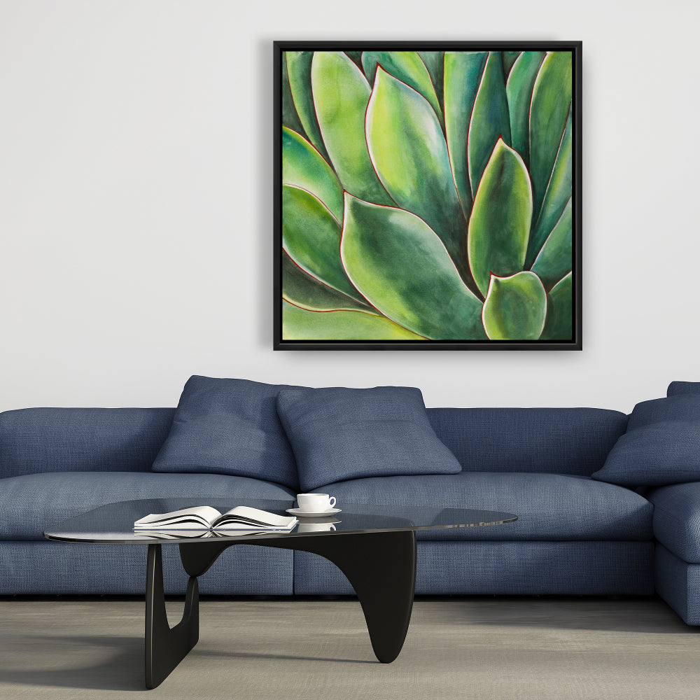 Watercolor Agave Plant - Exotic Botanical Canvas for Bedroom Decor
