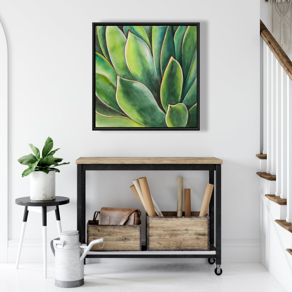 Plante d'agave aquarelle - Toile botanique exotique pour décoration de chambre