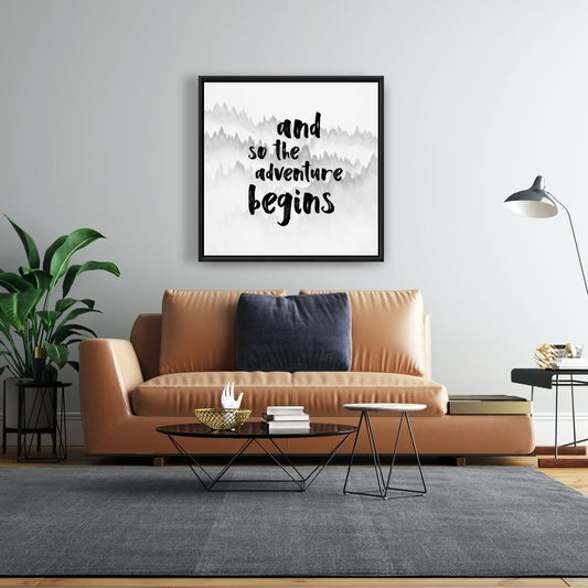 Toile monochrome « L'aventure commence » | Décoration d'intérieur