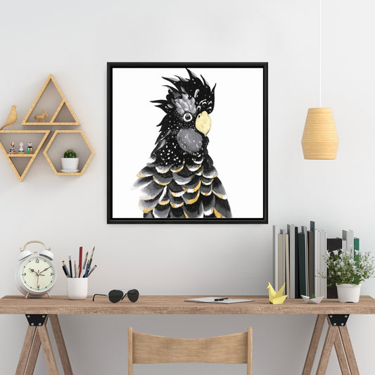 Toile représentant un perroquet cacatoès à queue rousse | Décoration d'intérieur avec oiseaux exotiques