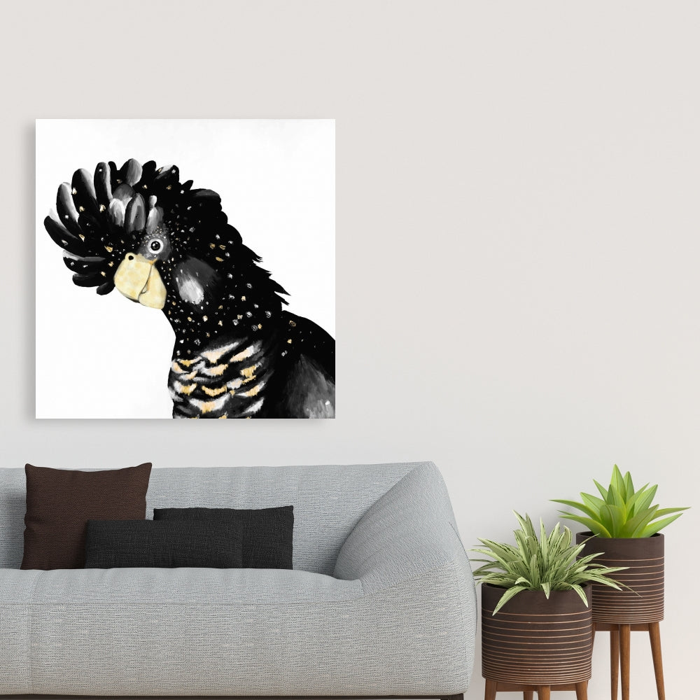 Cockatoo Parrot Exotic Canvas - White Feathers Home Decor