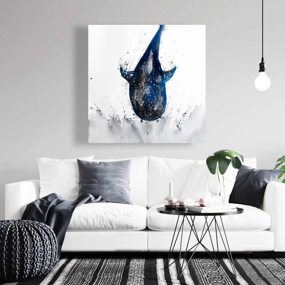 Shark Whale Blue Canvas | Aquatic Home Decor Wall Art