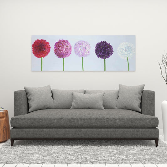 Romantic Dahlia Pomponowa Canvas | Botanical Bedroom Decor
