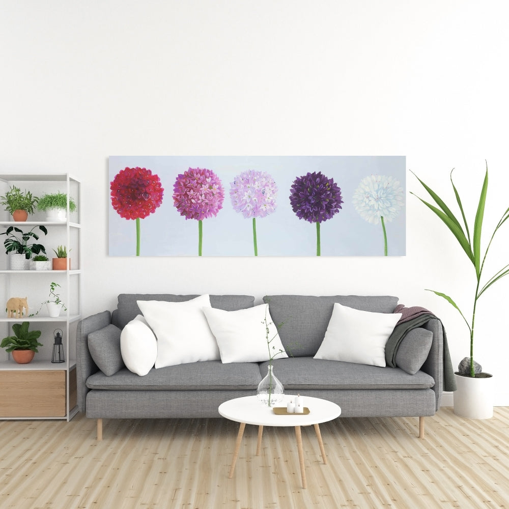 Romantic Dahlia Pomponowa Canvas | Botanical Bedroom Decor