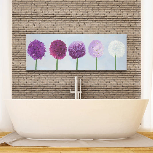 Romantic Purple Dahlia Pompon Botanical Canvas | Home Decor