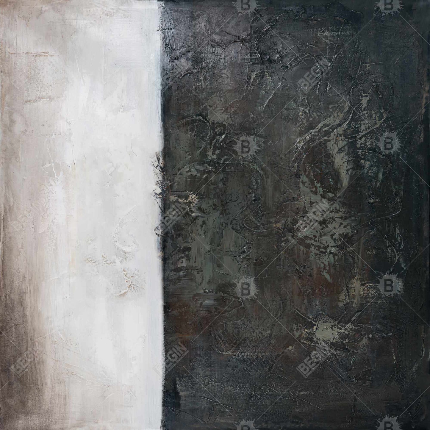 Industrial White Abstract Shape Canvas - Home Decor Wall Art