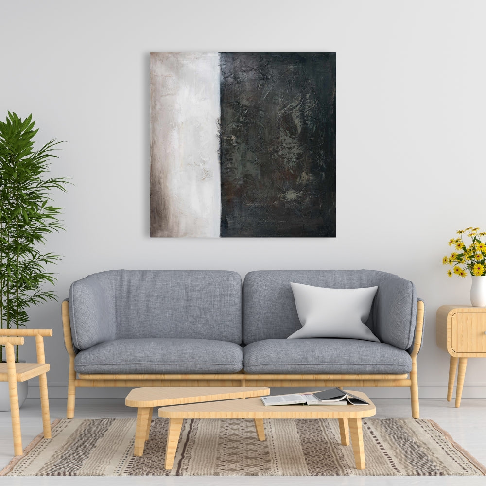 Industrial White Abstract Shape Canvas - Home Decor Wall Art