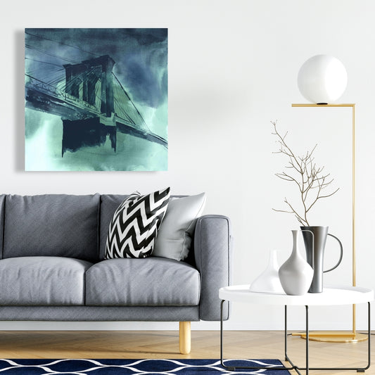 Toile abstraite du pont de Brooklyn - Décoration d'intérieur Bridge Cities
