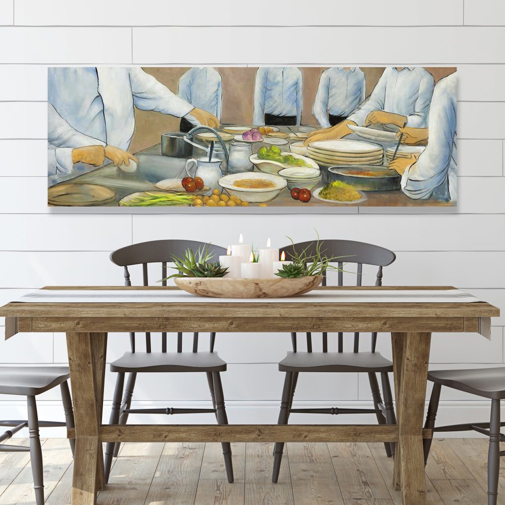Blue Contemporary Canvas | Cook Chefs at Work Home Decor