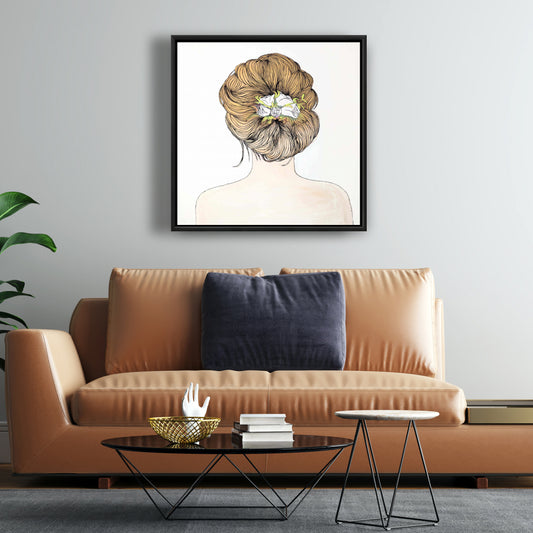 Romantic Beauty Canvas - Lady with Flowers Wall Art Decor