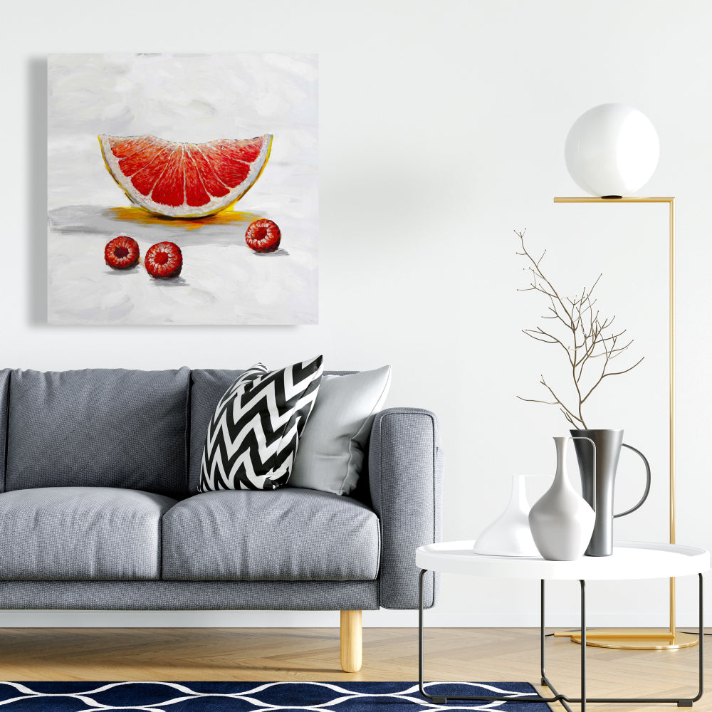 Grapefruit Slice Yellow Canvas | Home Decor Wall Art