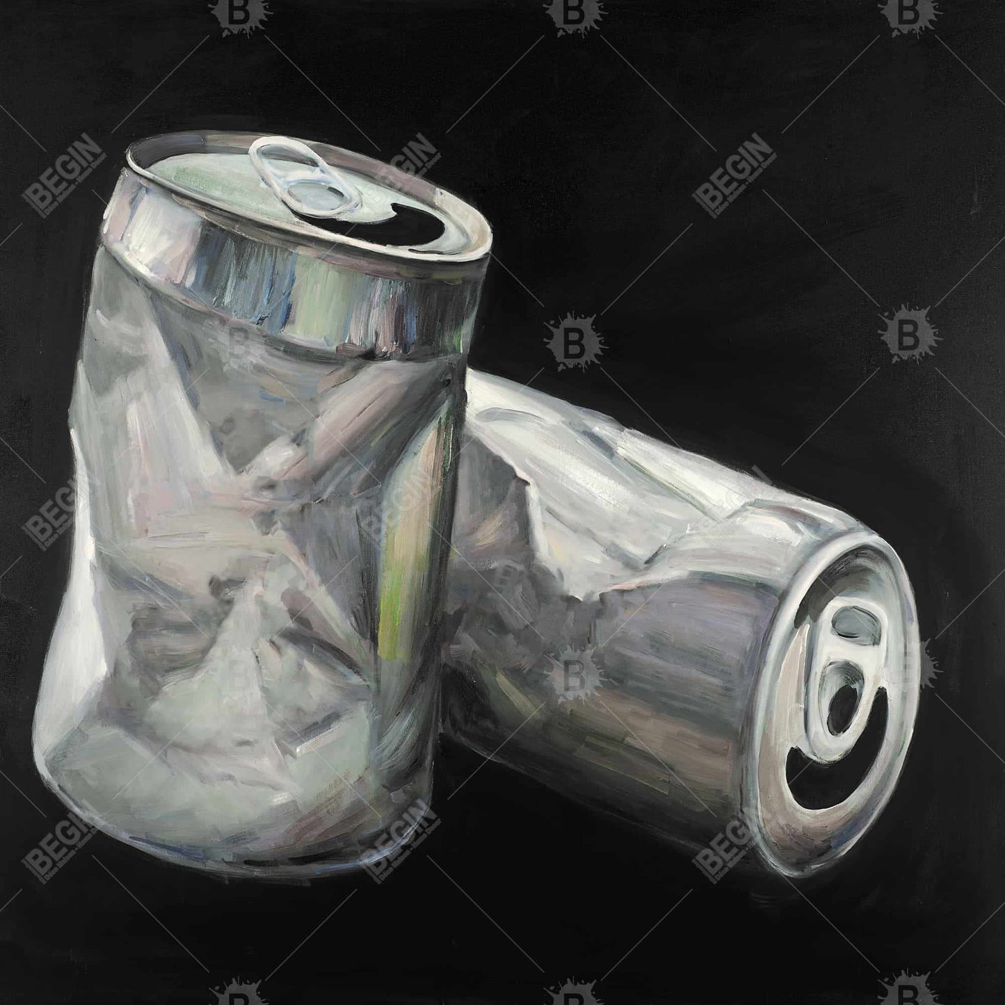 Industrial White Gastronomy Canvas - Empty Cans Home Decor