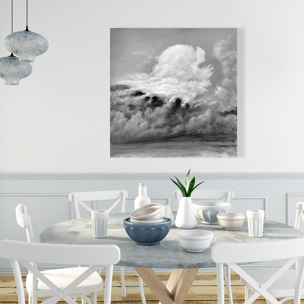Clouds Monochrome Bedroom Canvas | Home Decor Landscape Art