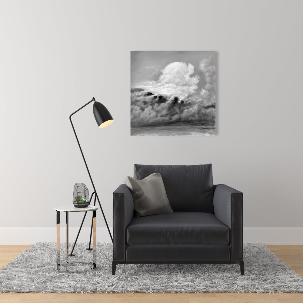 Clouds Monochrome Bedroom Canvas | Home Decor Landscape Art