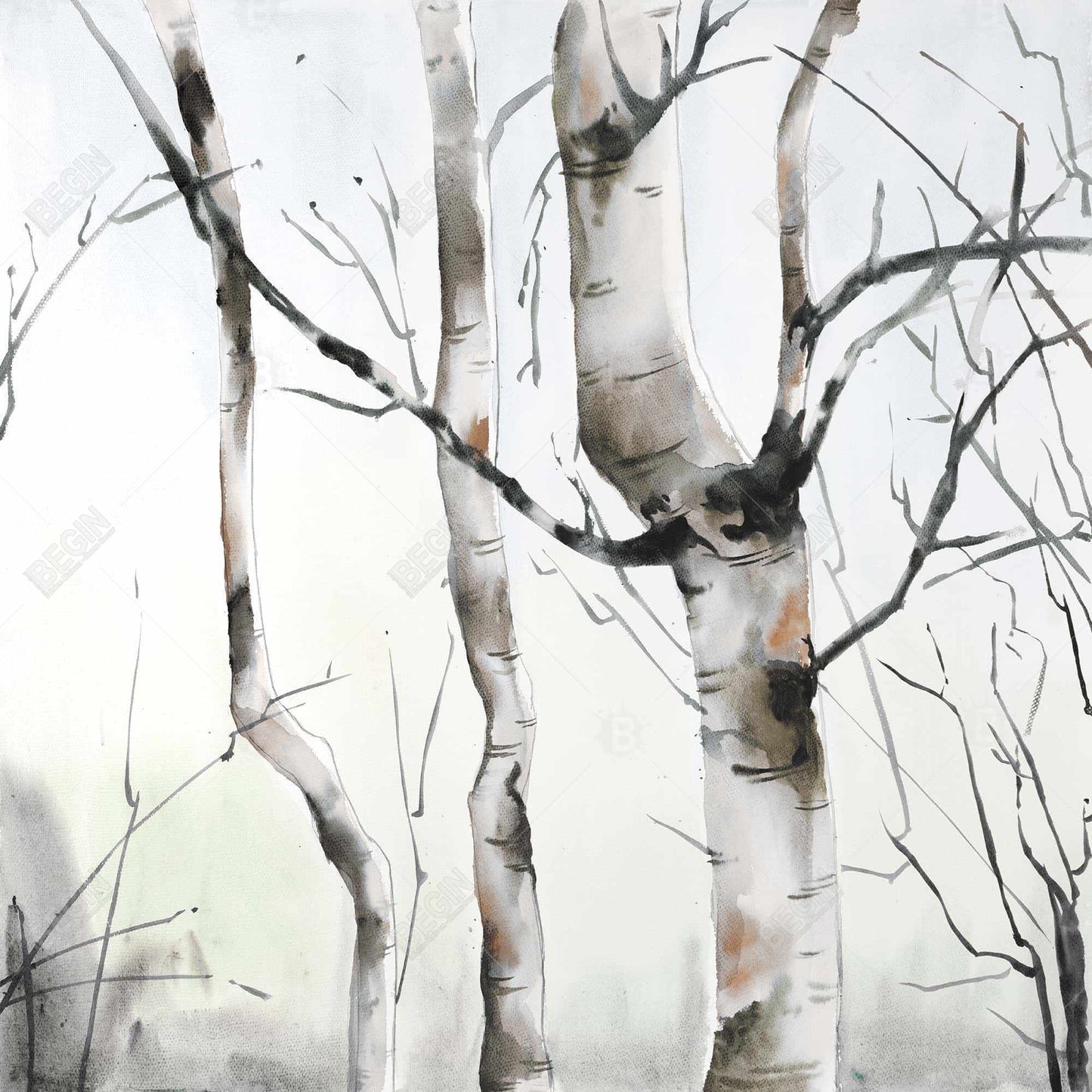 Three Birches Trees Minimalist Canvas | Home Decor Wall Art