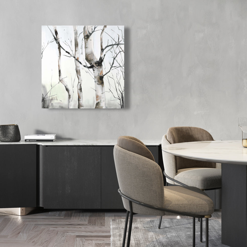 Three Birches Trees Minimalist Canvas | Home Decor Wall Art