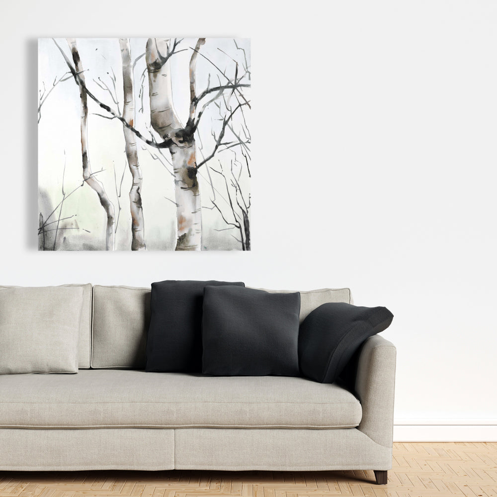 Three Birches Trees Minimalist Canvas | Home Decor Wall Art