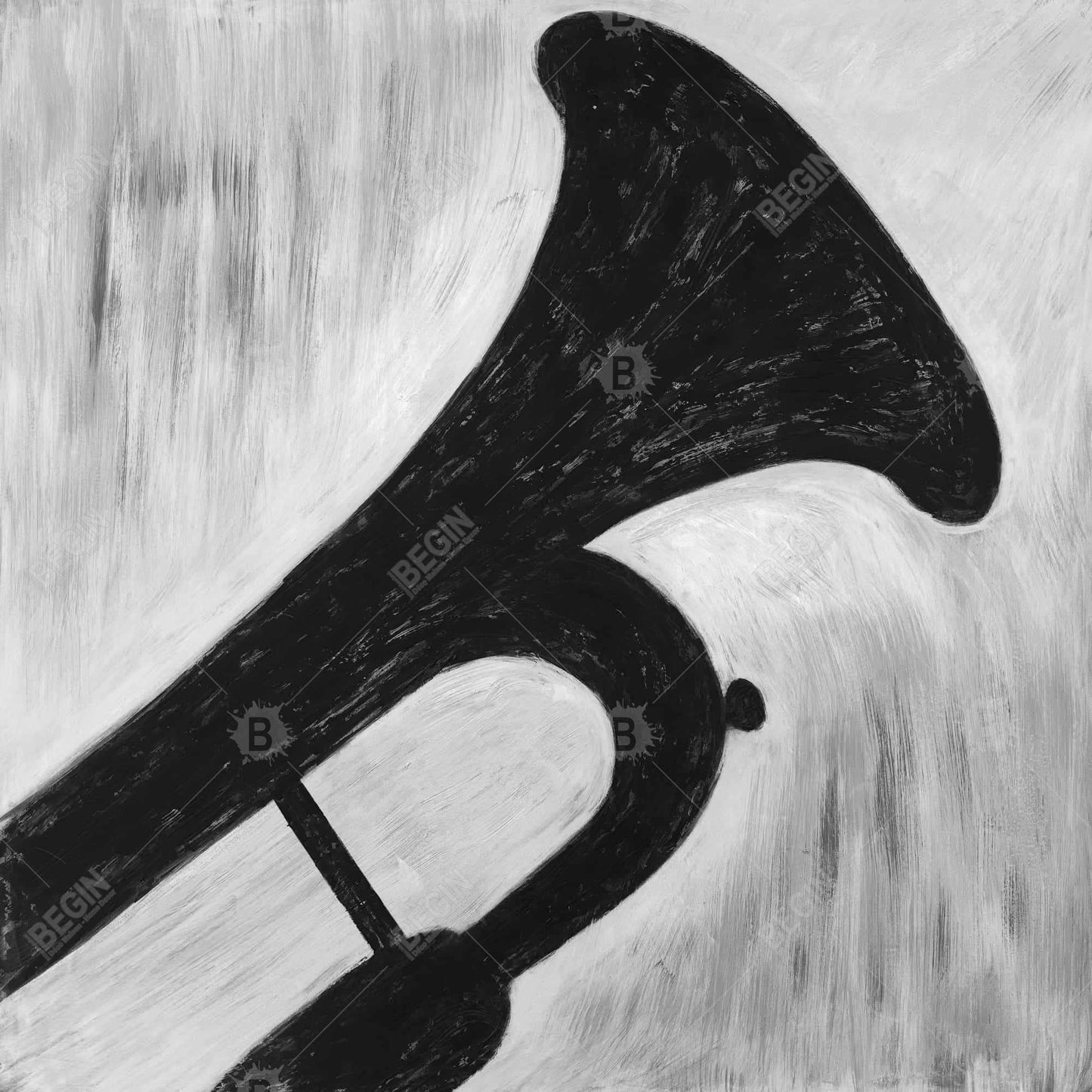 Silhouette of a Trumpet - Minimalist Canvas Home Decor