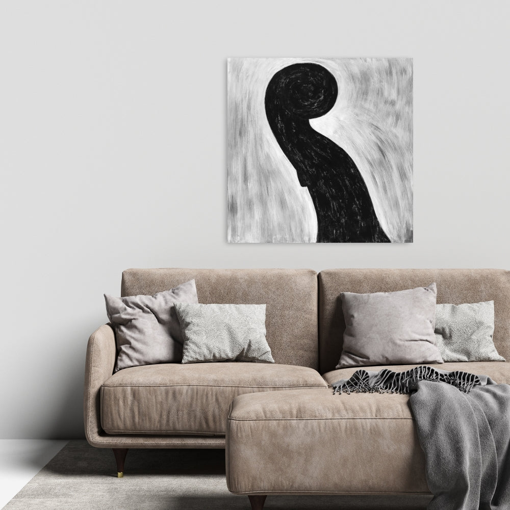 Scroll Violin Monochrome Canvas | Musical Instrument Decor