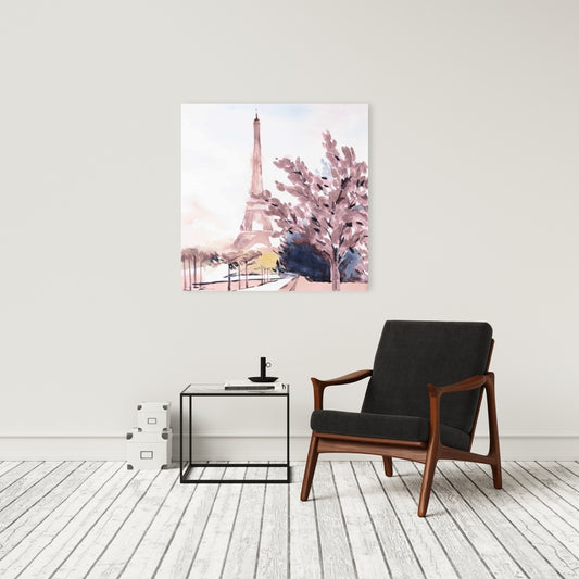 Blue Romantic Paris & Eiffel Scene Canvas | Home Decor Art