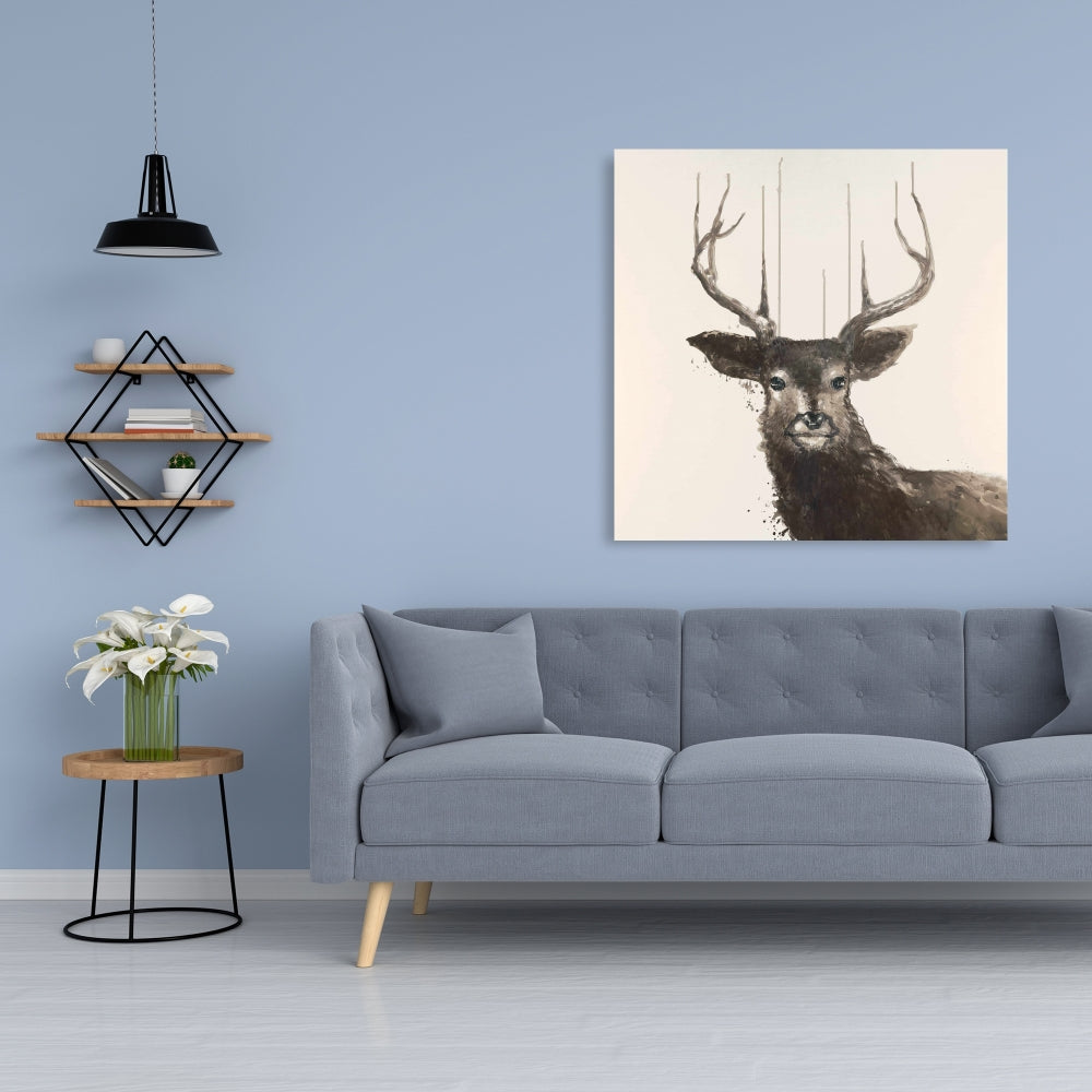 Toile abstraite « Cerf » | Décoration murale pour chambre à coucher | Décoration d'intérieur