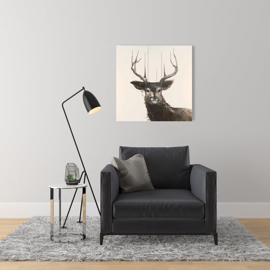 Toile abstraite « Cerf » | Décoration murale pour chambre à coucher | Décoration d'intérieur