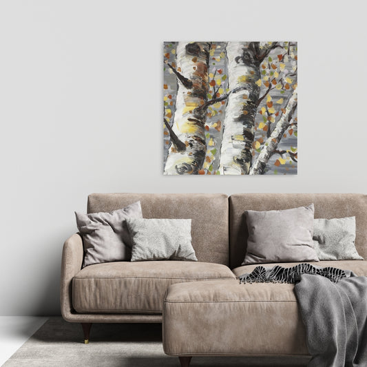 Beige Livingroom Canvas - Budding White Birches 1 Home Decor
