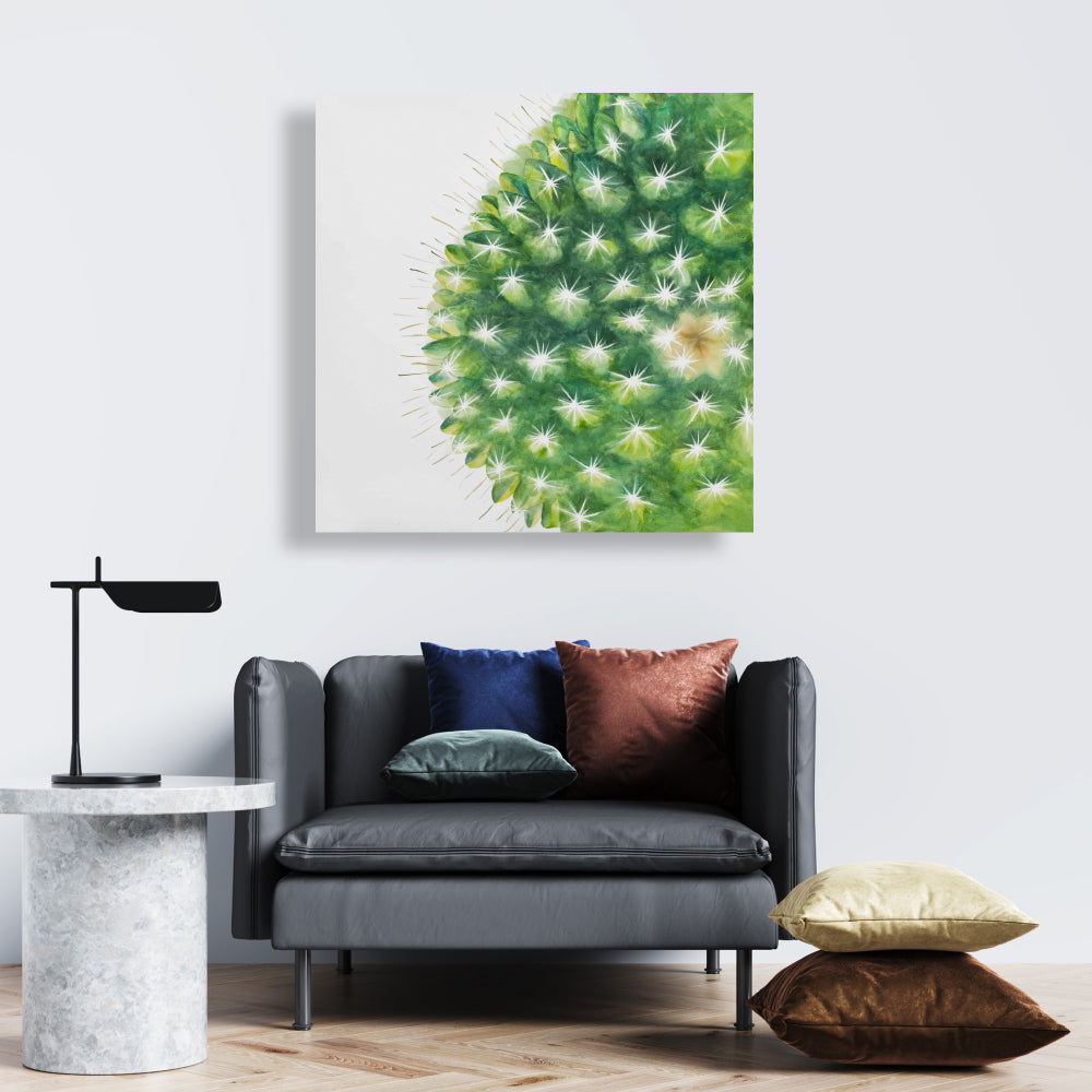 Watercolor Mini Cactus Canvas | Exotic Floral Bedroom Decor