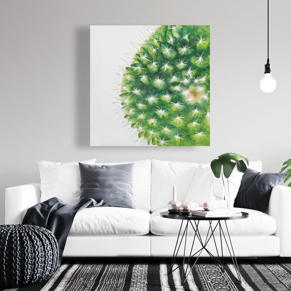 Watercolor Mini Cactus Canvas | Exotic Floral Bedroom Decor