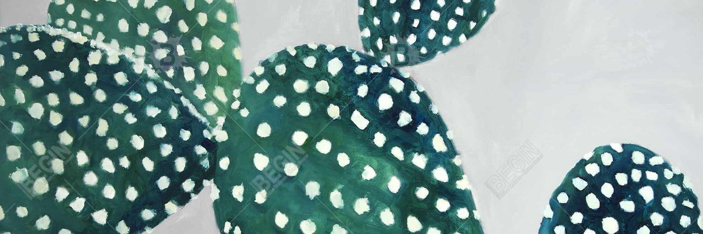 Botanical Opuntia Cactus Canvas | Floral Bedroom Wall Decor