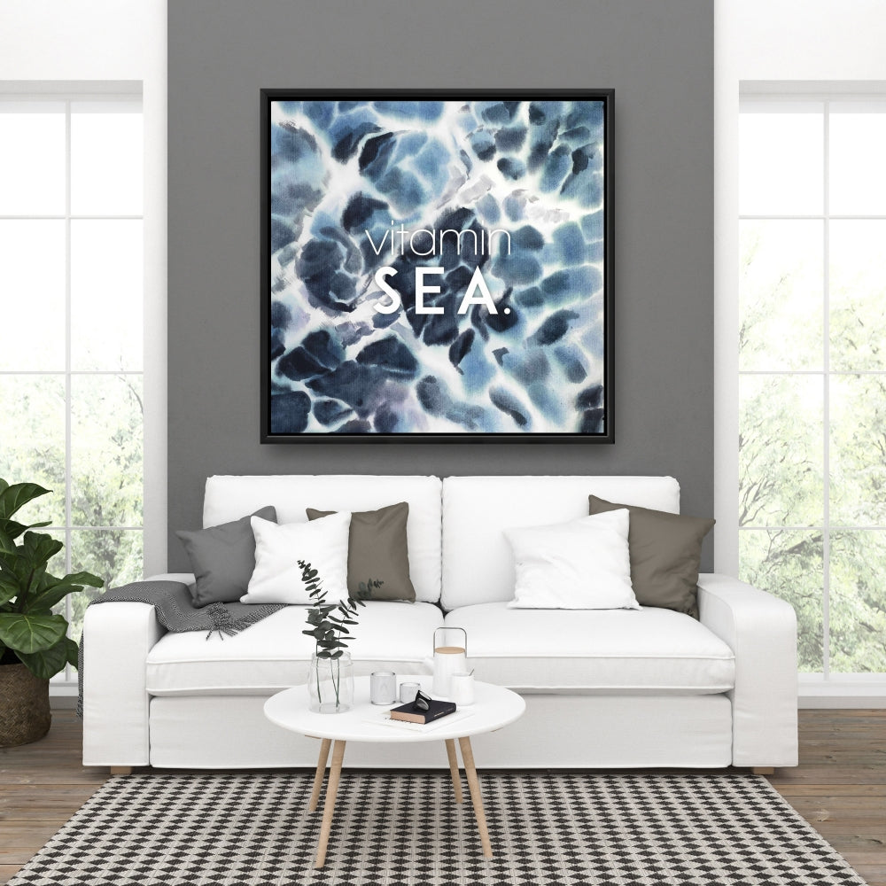 Toile illustrative bleue « Vitamine Sea » | Décoration d'intérieur
